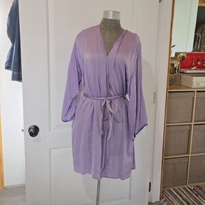 Josie Lavender Purple Silk Robe, SIZE L